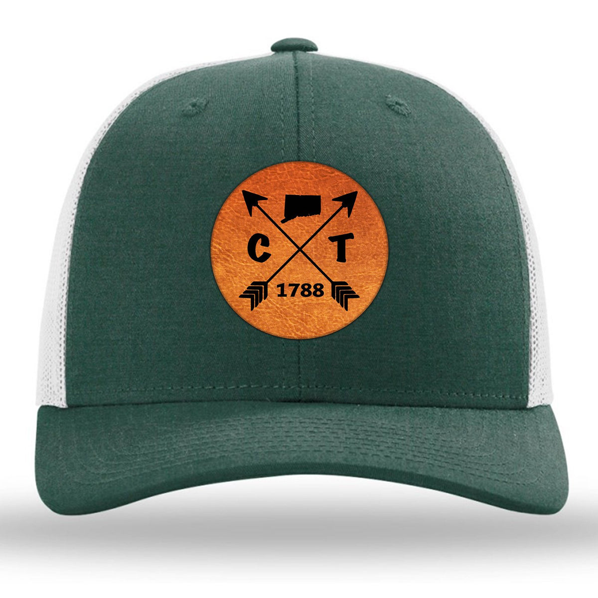 Connecticut State Arrows - Leather Patch Trucker Hat