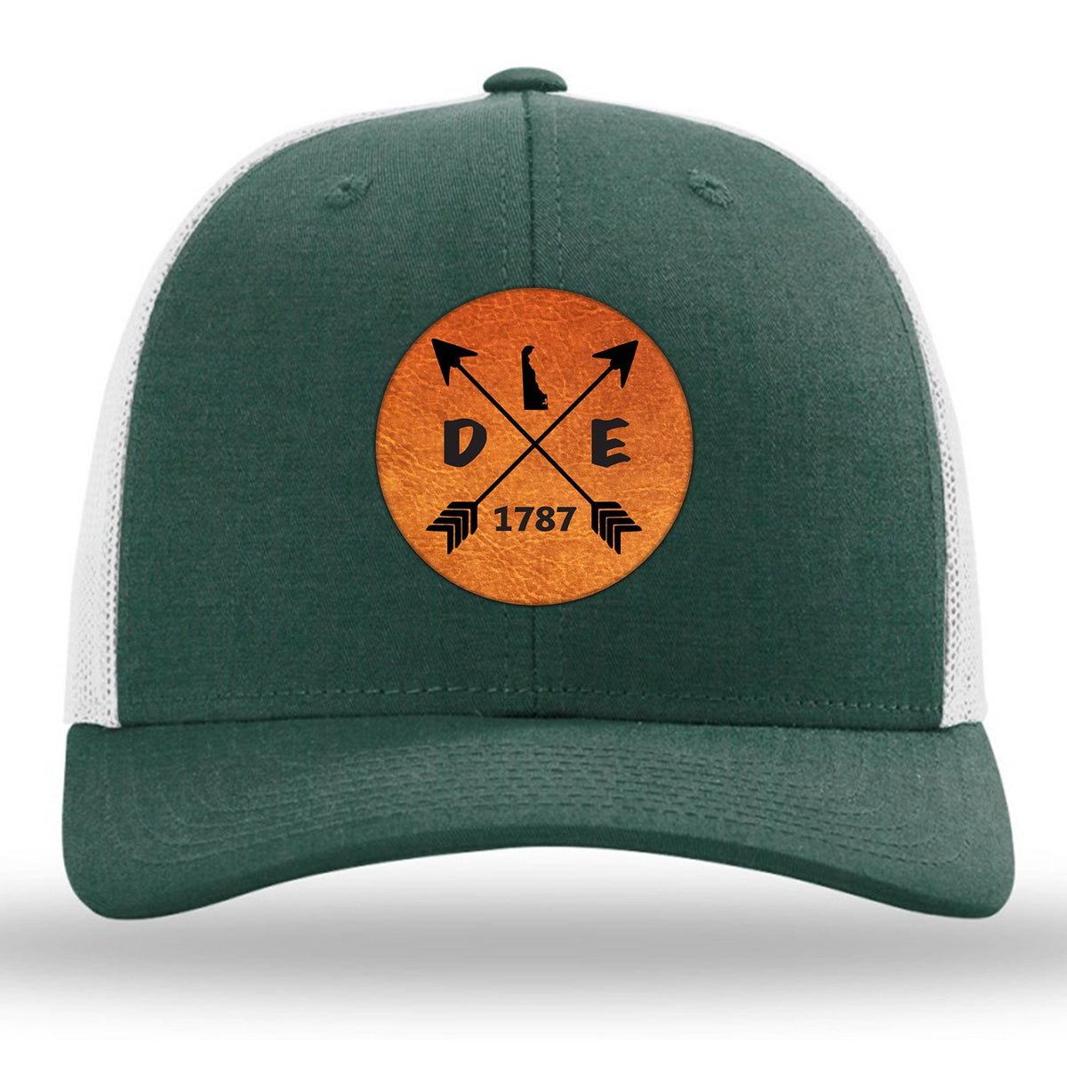 Delaware State Arrows - Leather Patch Trucker Hat