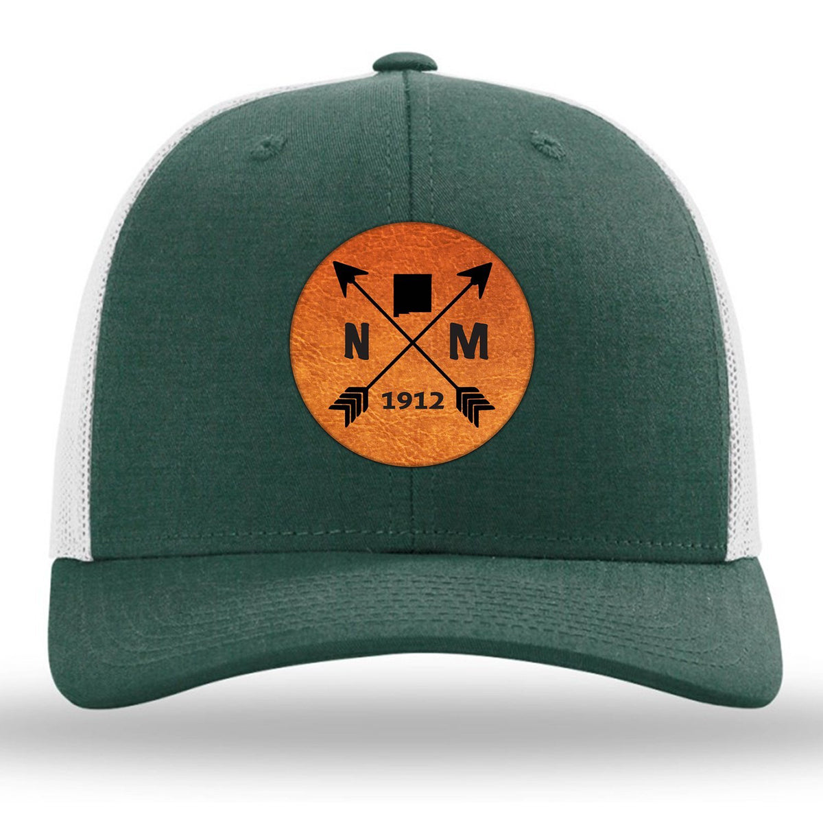 New Mexico State Arrows - Leather Patch Trucker Hat