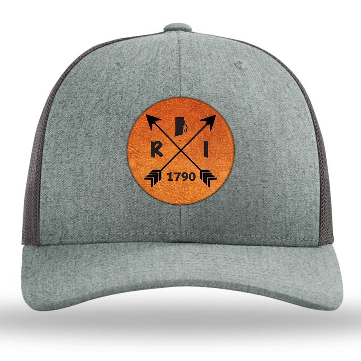 Rhode Island State Arrows - Leather Patch Trucker Hat