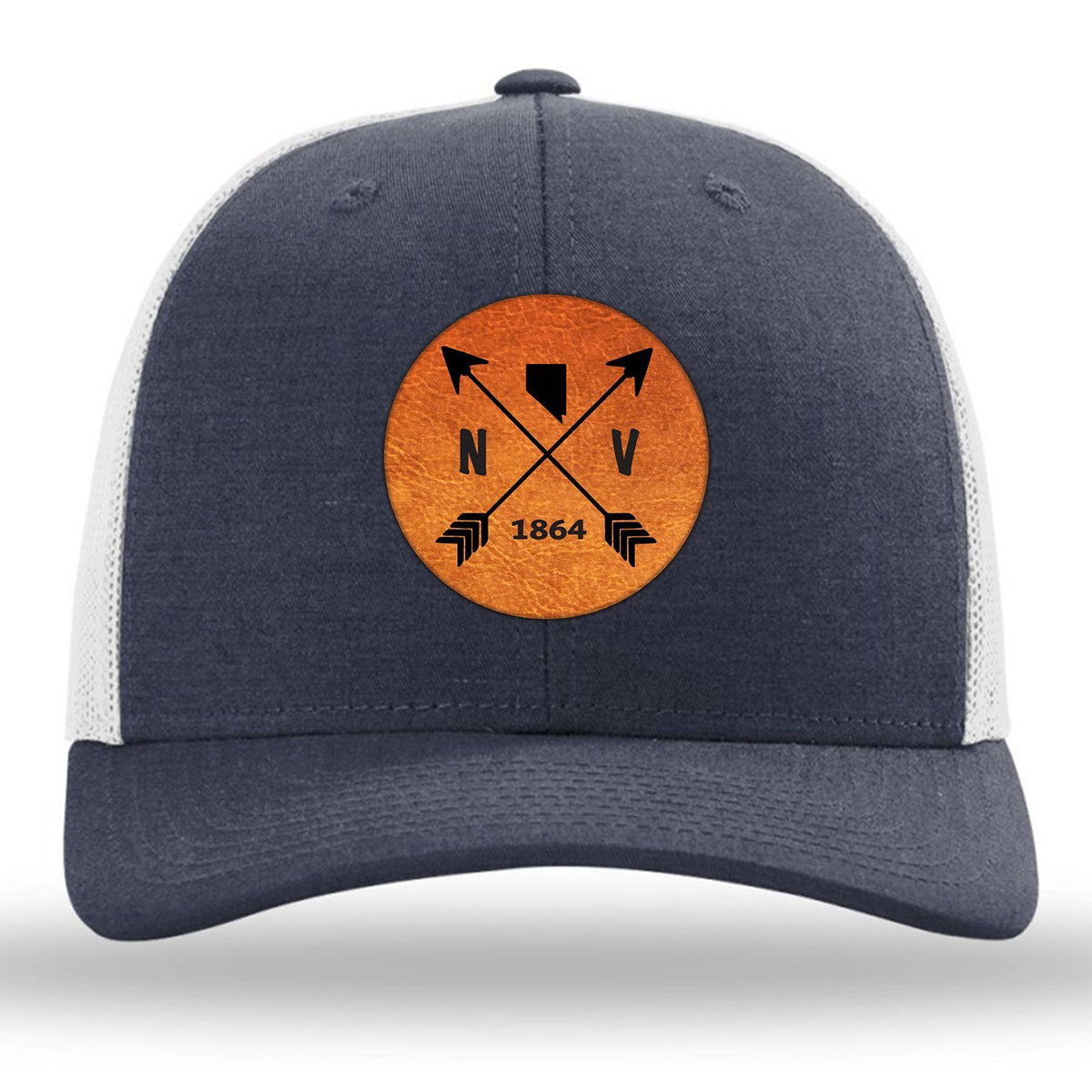 Nevada State Arrows - Leather Patch Trucker Hat