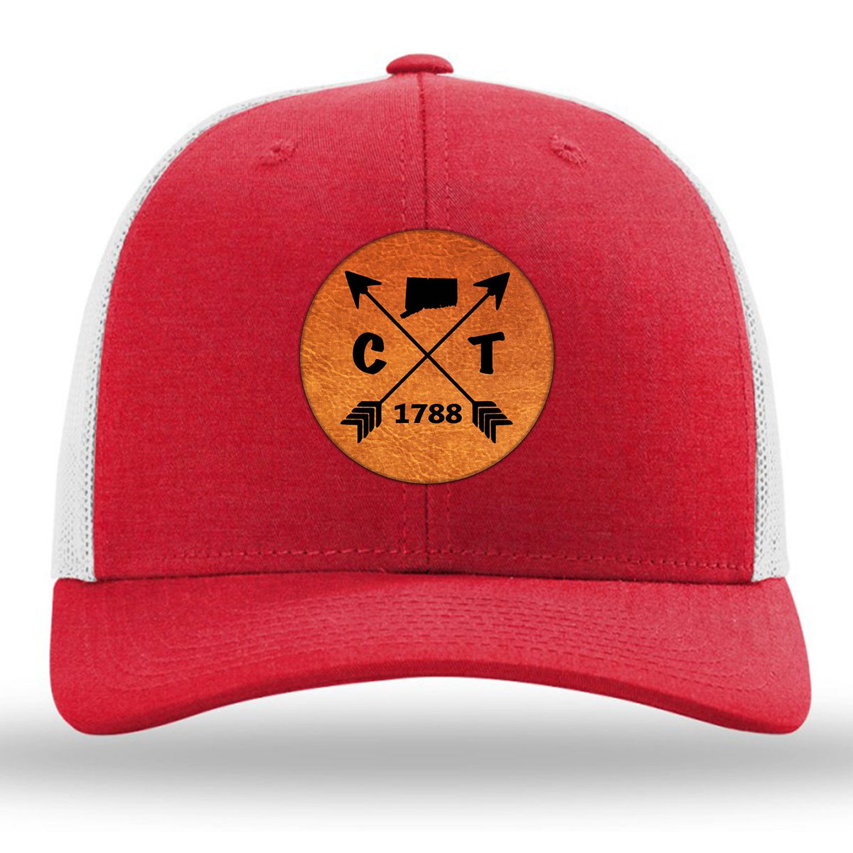 Connecticut State Arrows - Leather Patch Trucker Hat