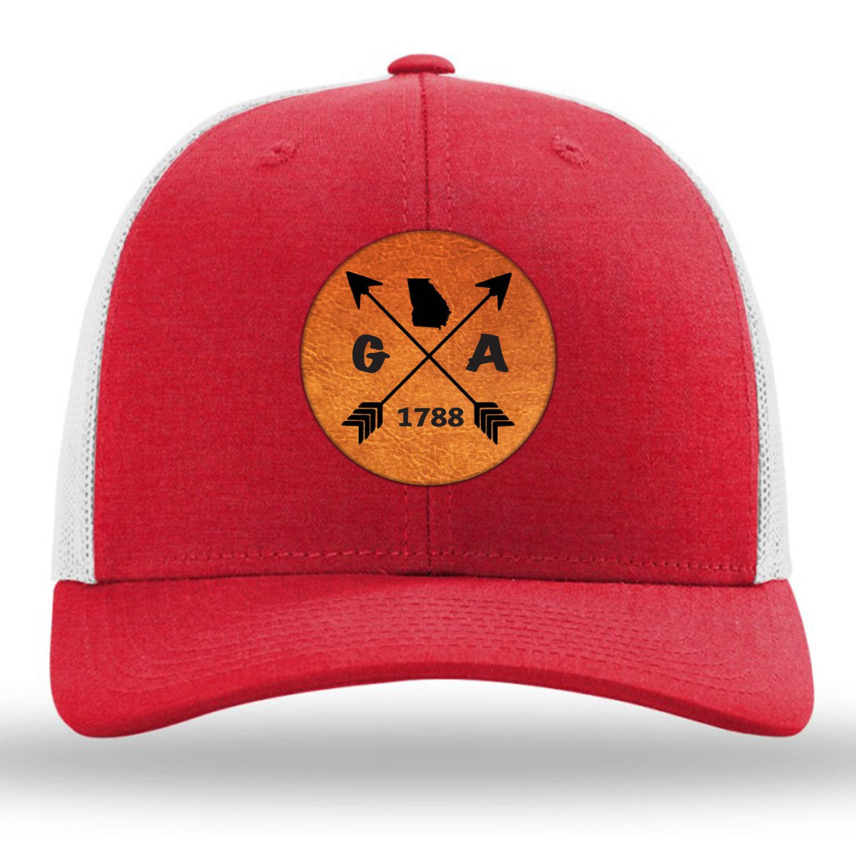 Georgia State Arrows - Leather Patch Trucker Hat