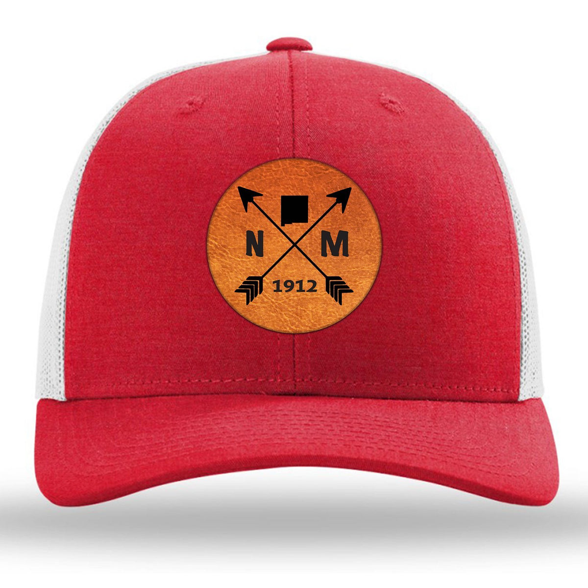 New Mexico State Arrows - Leather Patch Trucker Hat