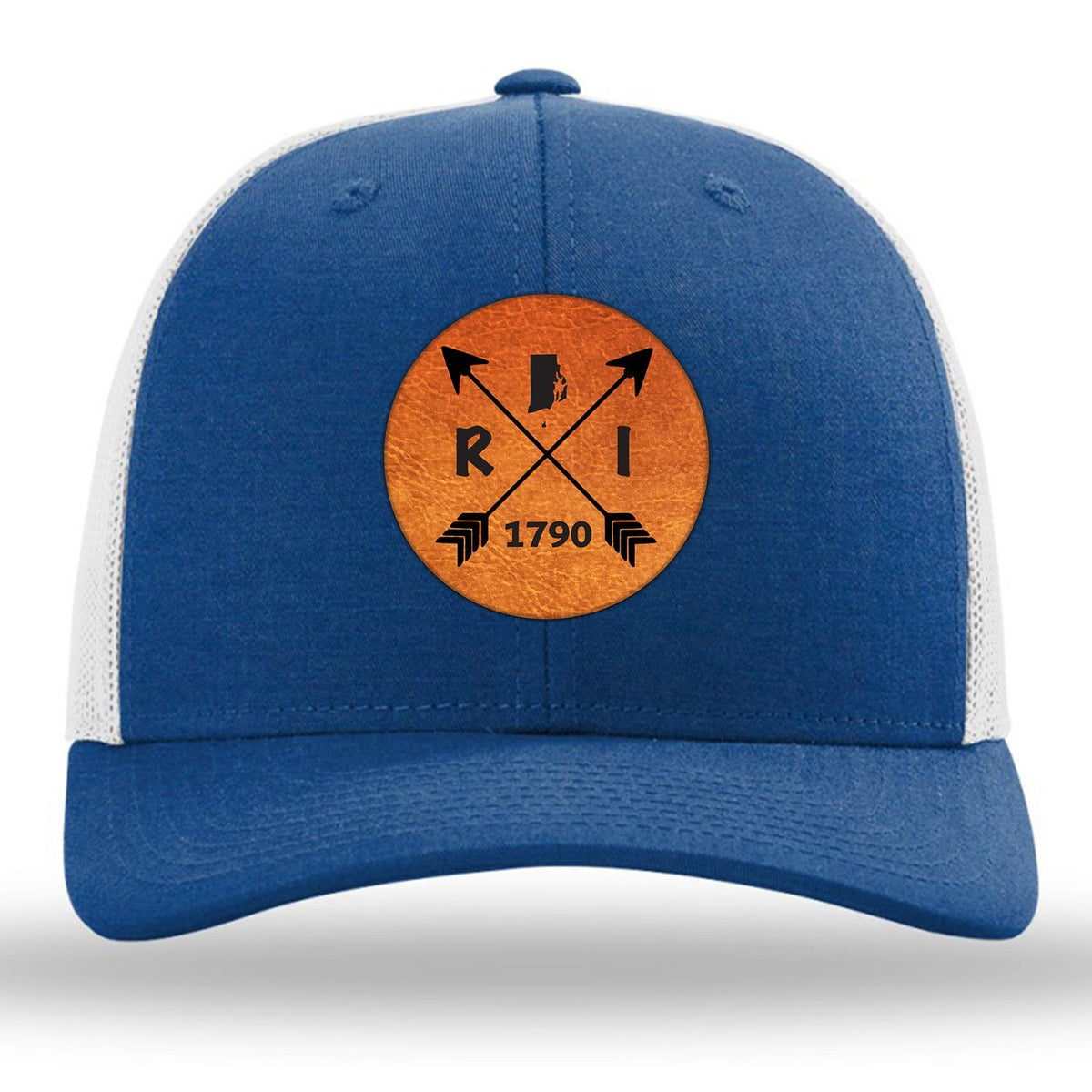 Rhode Island State Arrows - Leather Patch Trucker Hat
