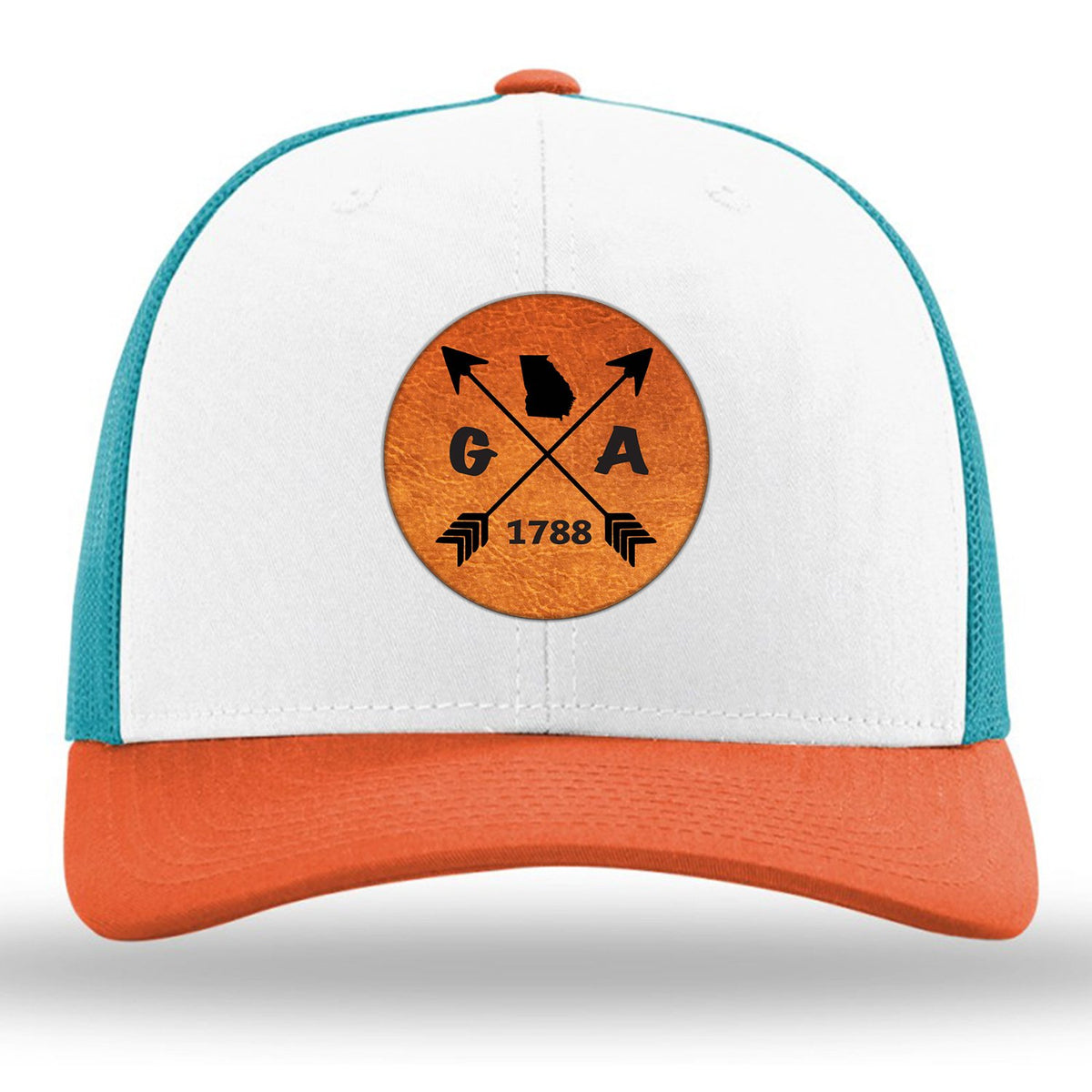 Georgia State Arrows - Leather Patch Trucker Hat