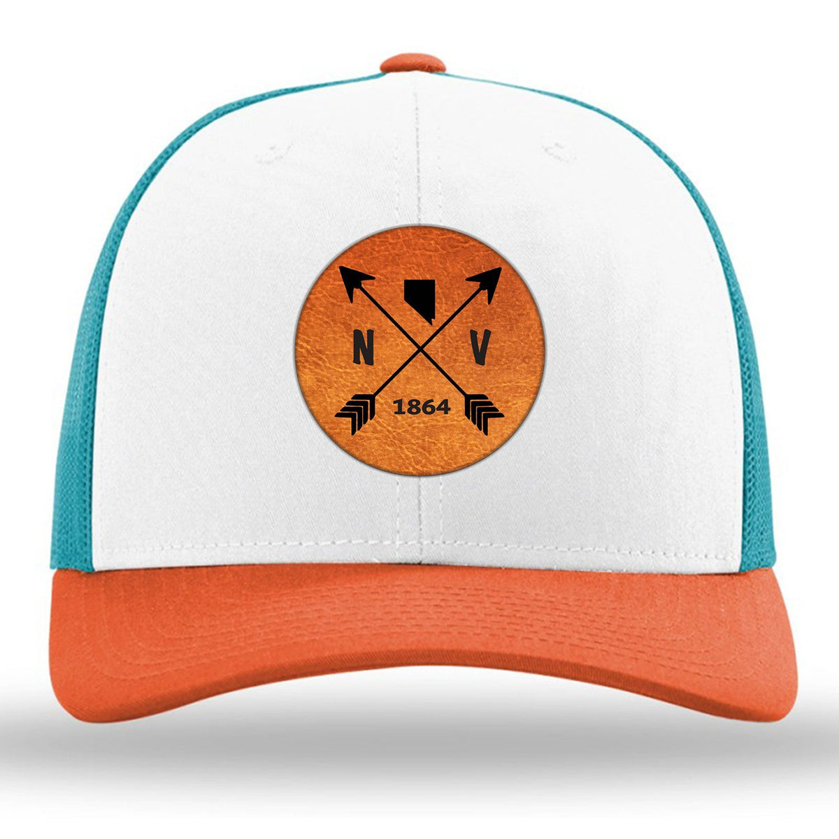Nevada State Arrows - Leather Patch Trucker Hat