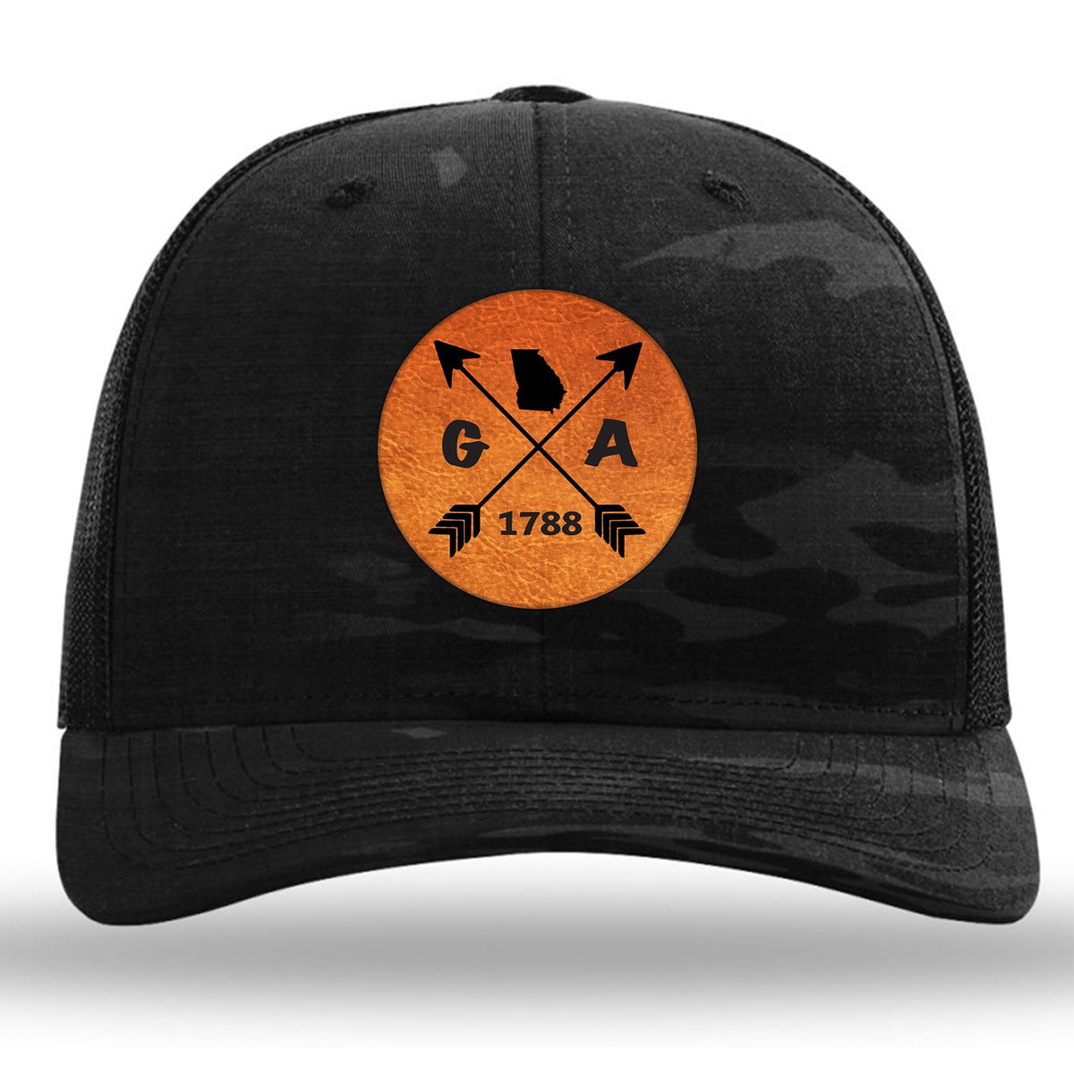 Georgia State Arrows - Leather Patch Trucker Hat