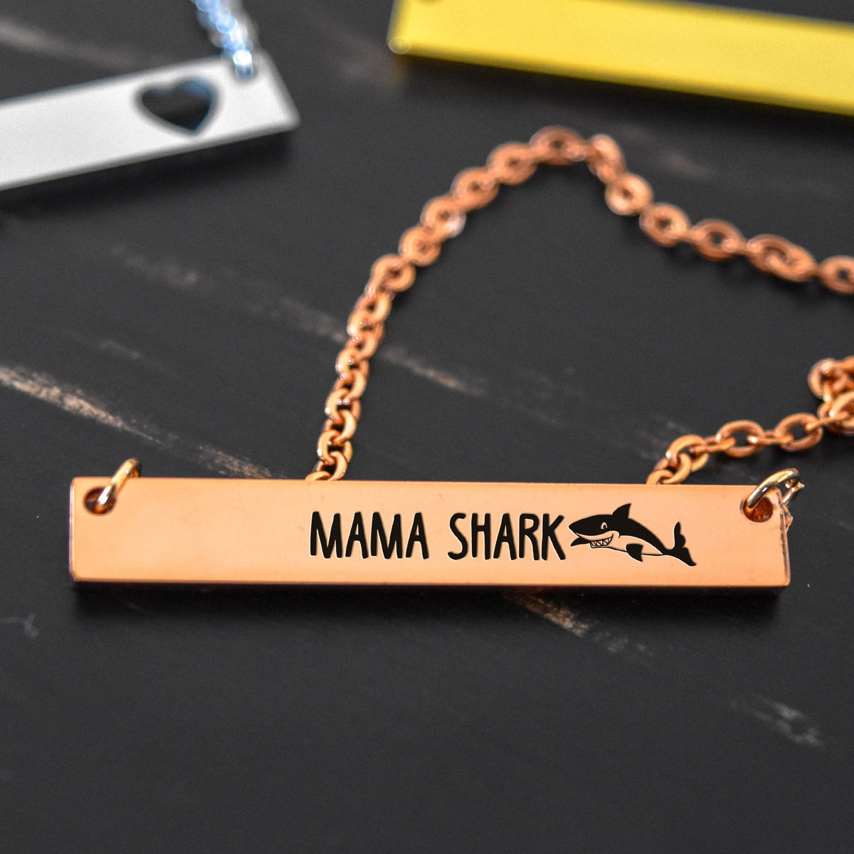 Mama Shark - Engraved Necklace