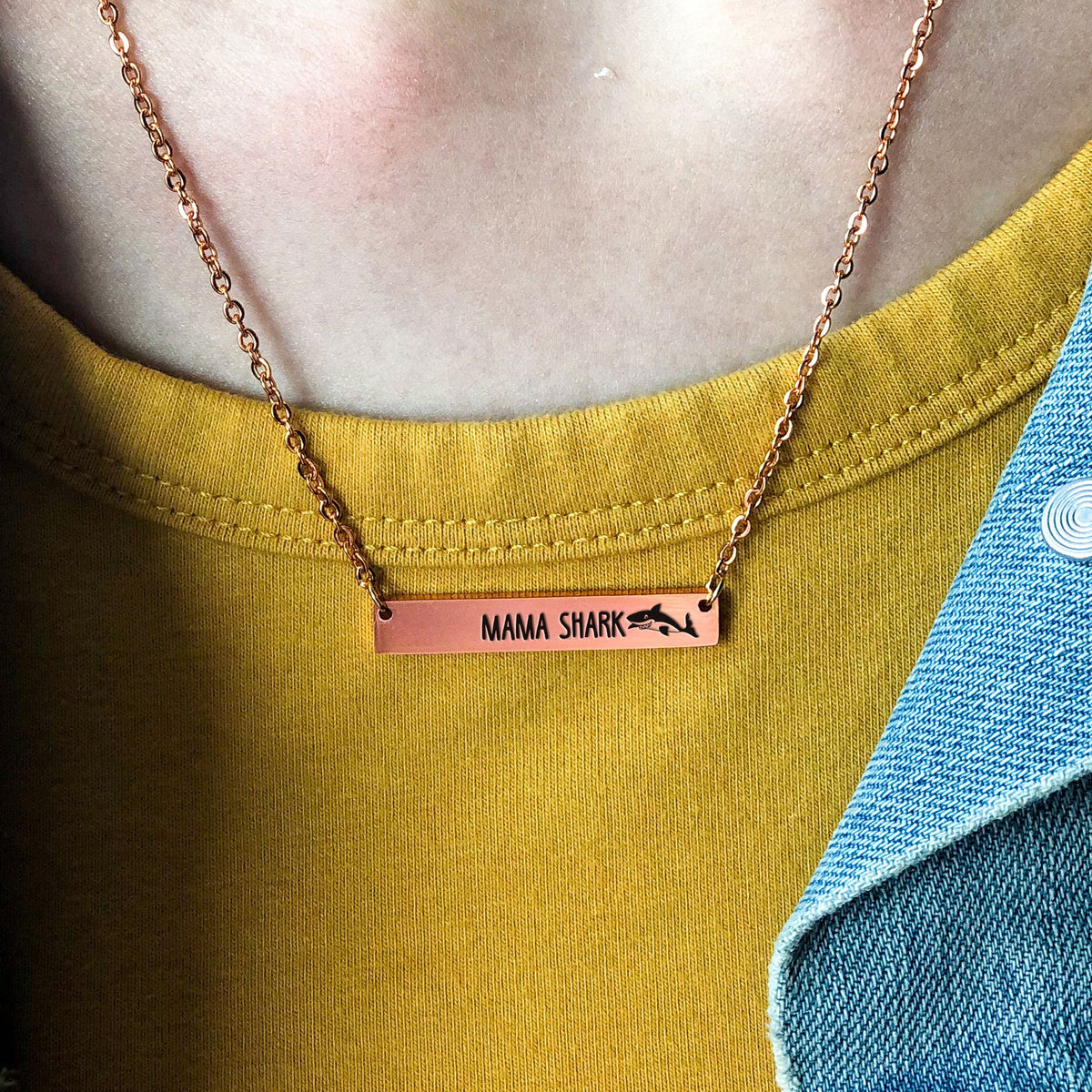 Mama Shark - Engraved Necklace