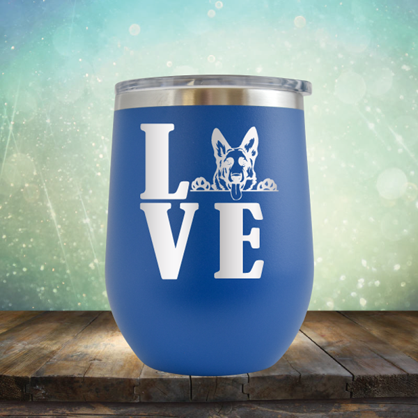 Love German Shepard - Stemless Wine Cup