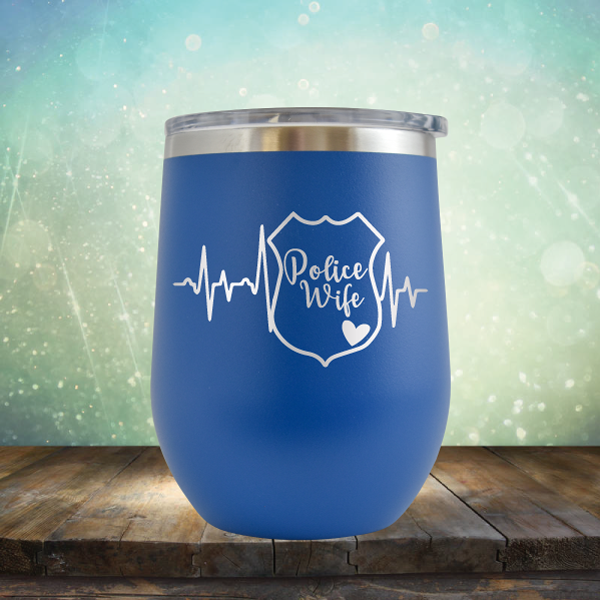 Police Wife Badge - Stemless Wine Cup