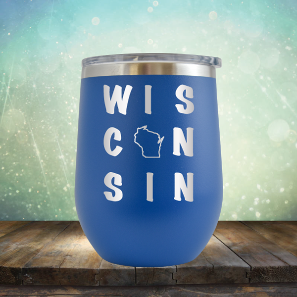 Wisconsin Written Out - Stemless Wine Cup