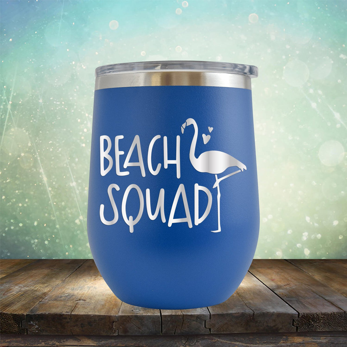 Beach Squad with Swan - Stemless Wine Cup