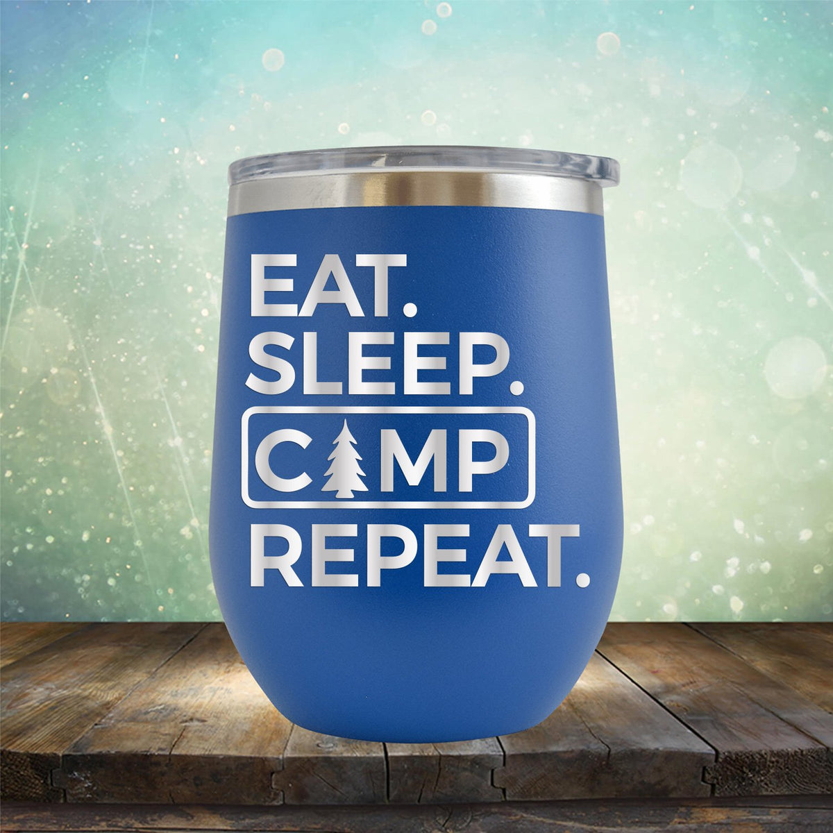 Eat Sleep Camp Repeat - Wine Tumbler