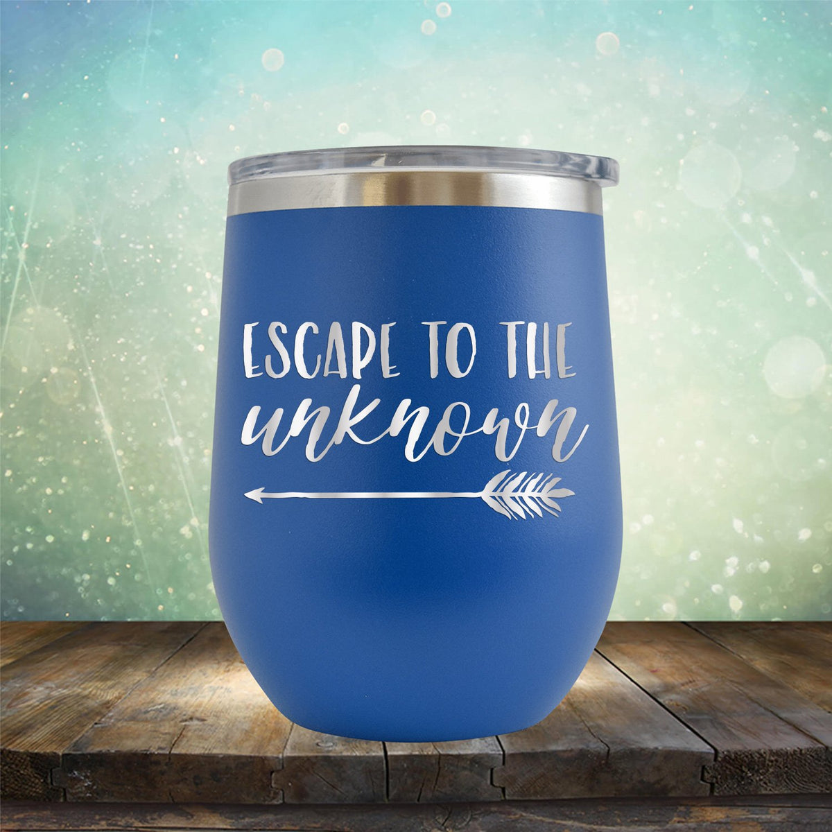 Escape to The Unknown - Stemless Wine Cup