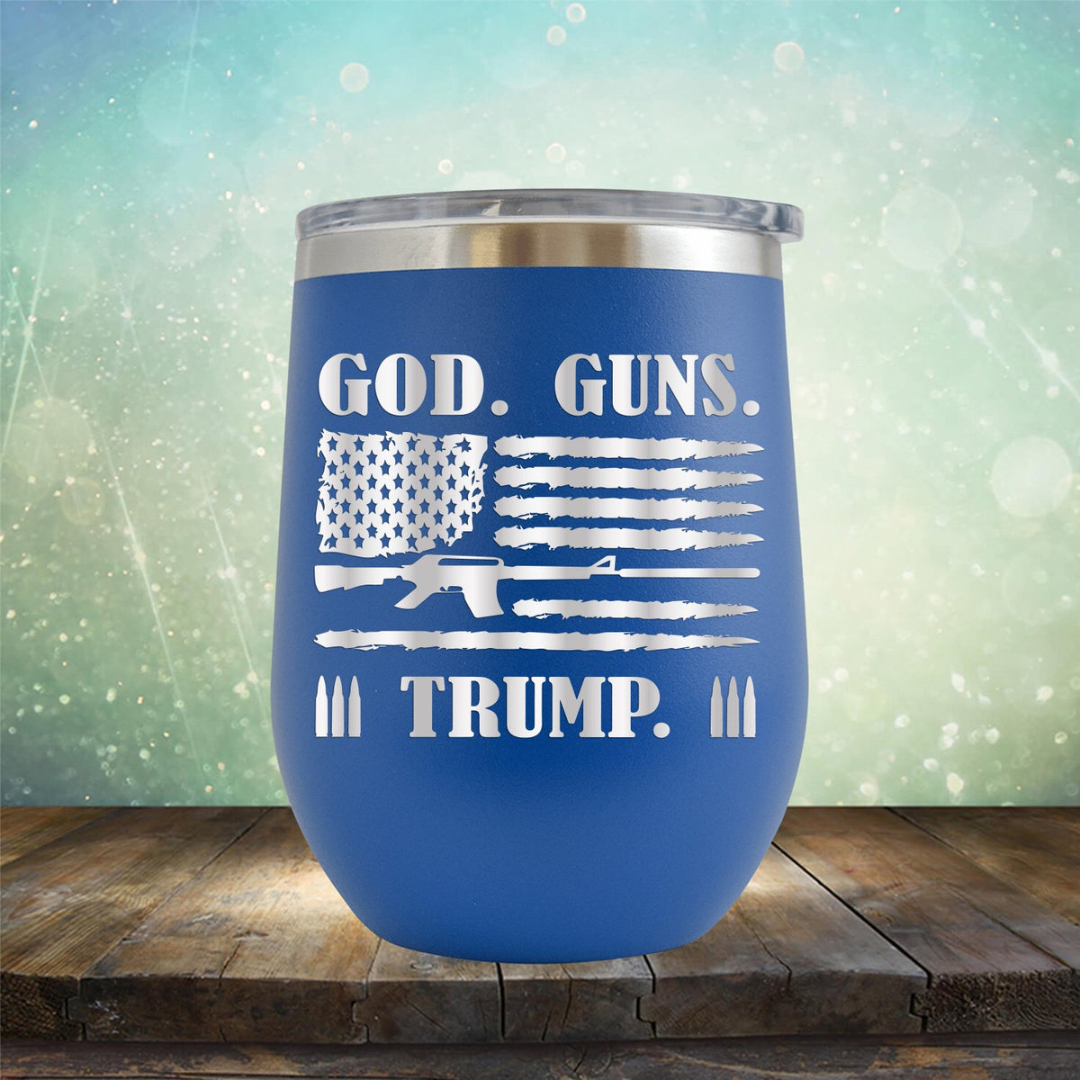 God Guns & Trump - Stemless Wine Cup