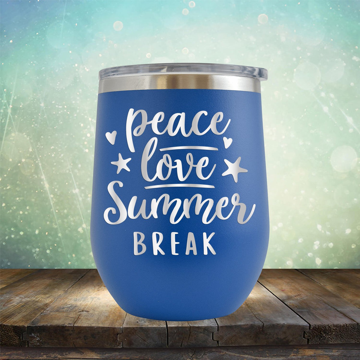 Peace Love Summer Break - Stemless Wine Cup