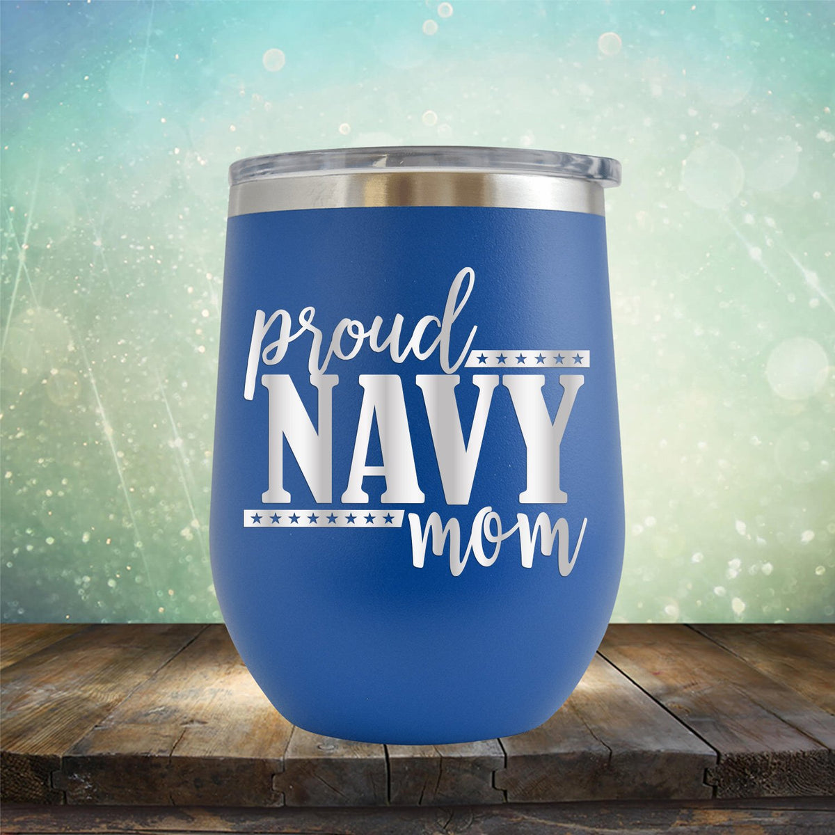 Proud Navy Mom - Stemless Wine Cup