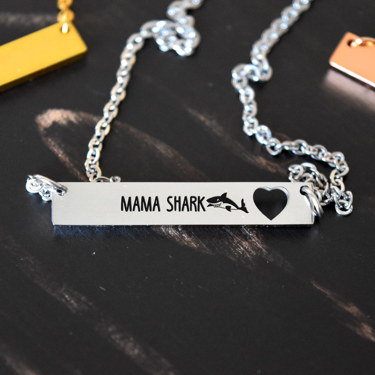Mama Shark - Engraved Necklace