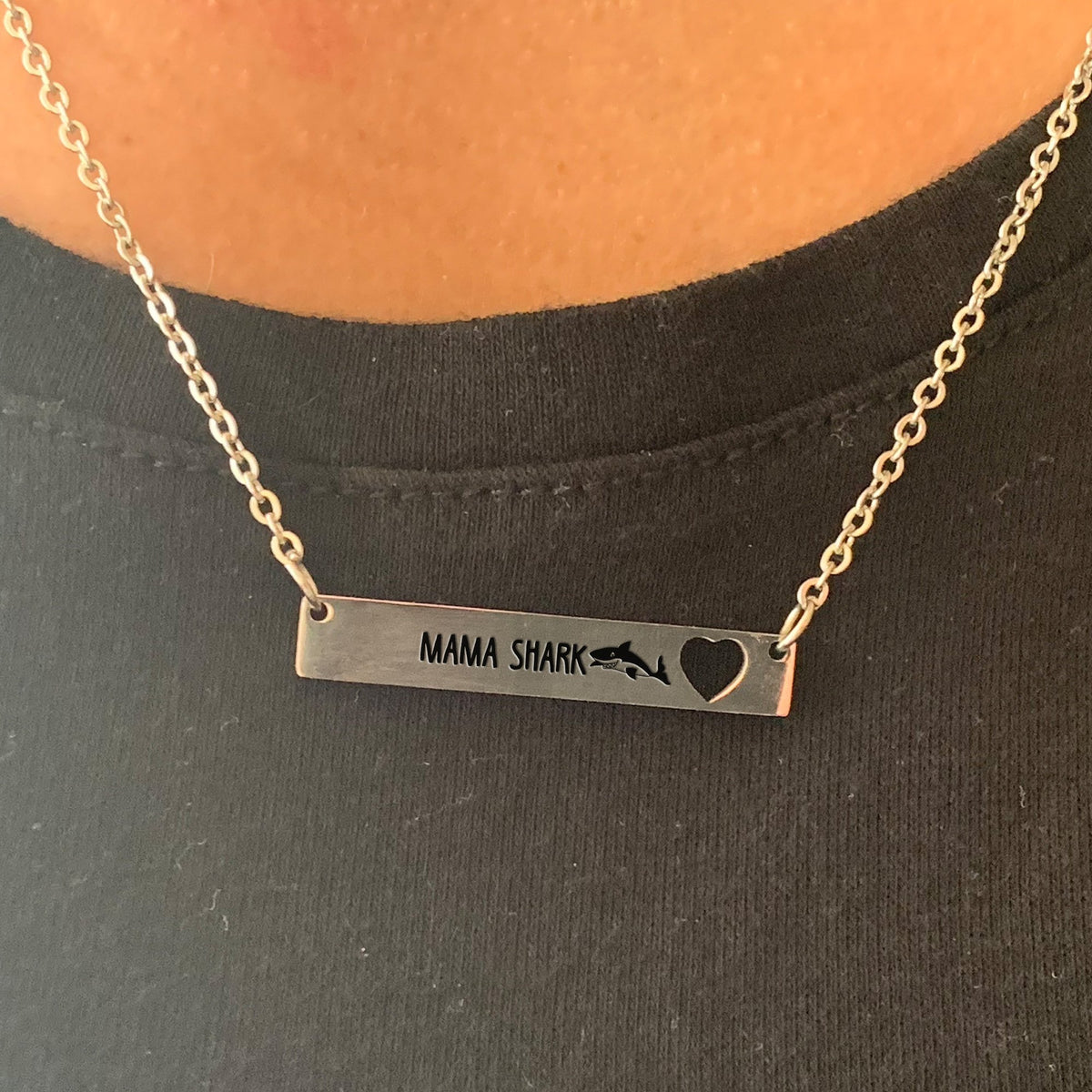 Mama Shark - Engraved Necklace
