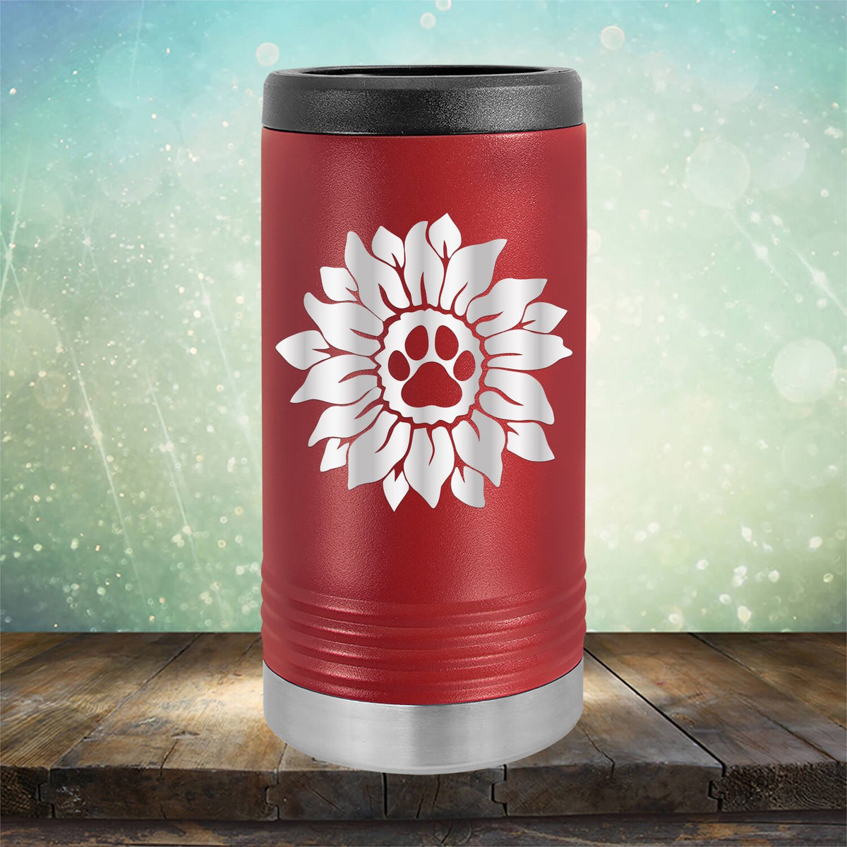 Dog Paw Sunflower - Laser Etched Tumbler Mug