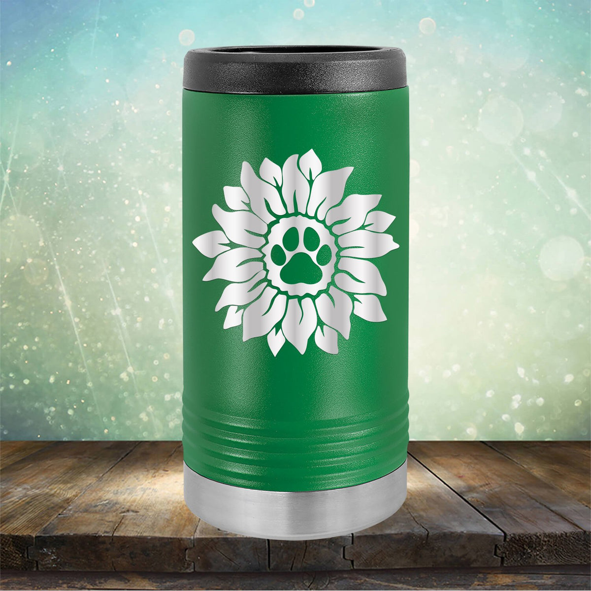 Dog Paw Sunflower - Laser Etched Tumbler Mug