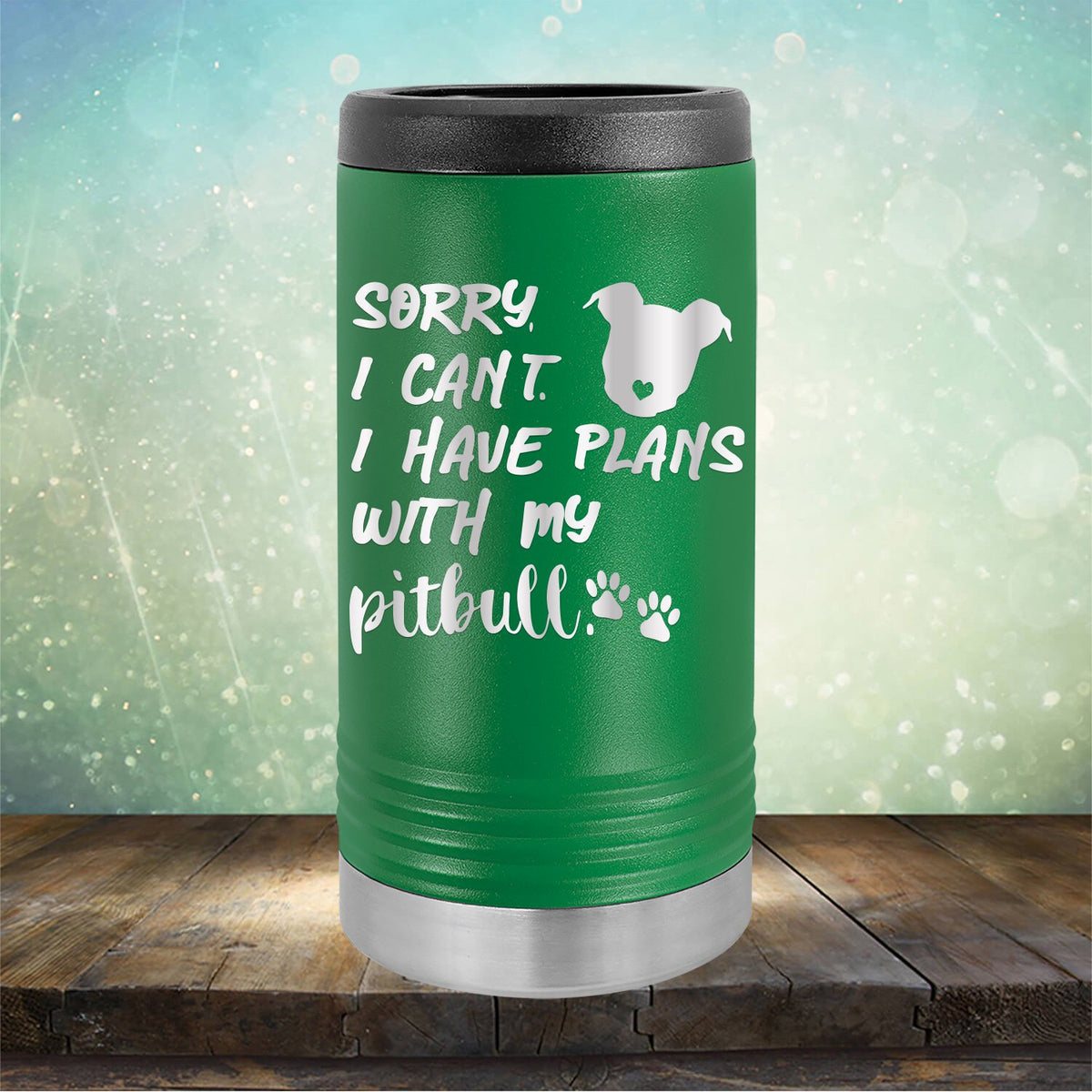 Sorry I Can&#39;t I Have Plans with My Pitbull - Laser Etched Tumbler Mug