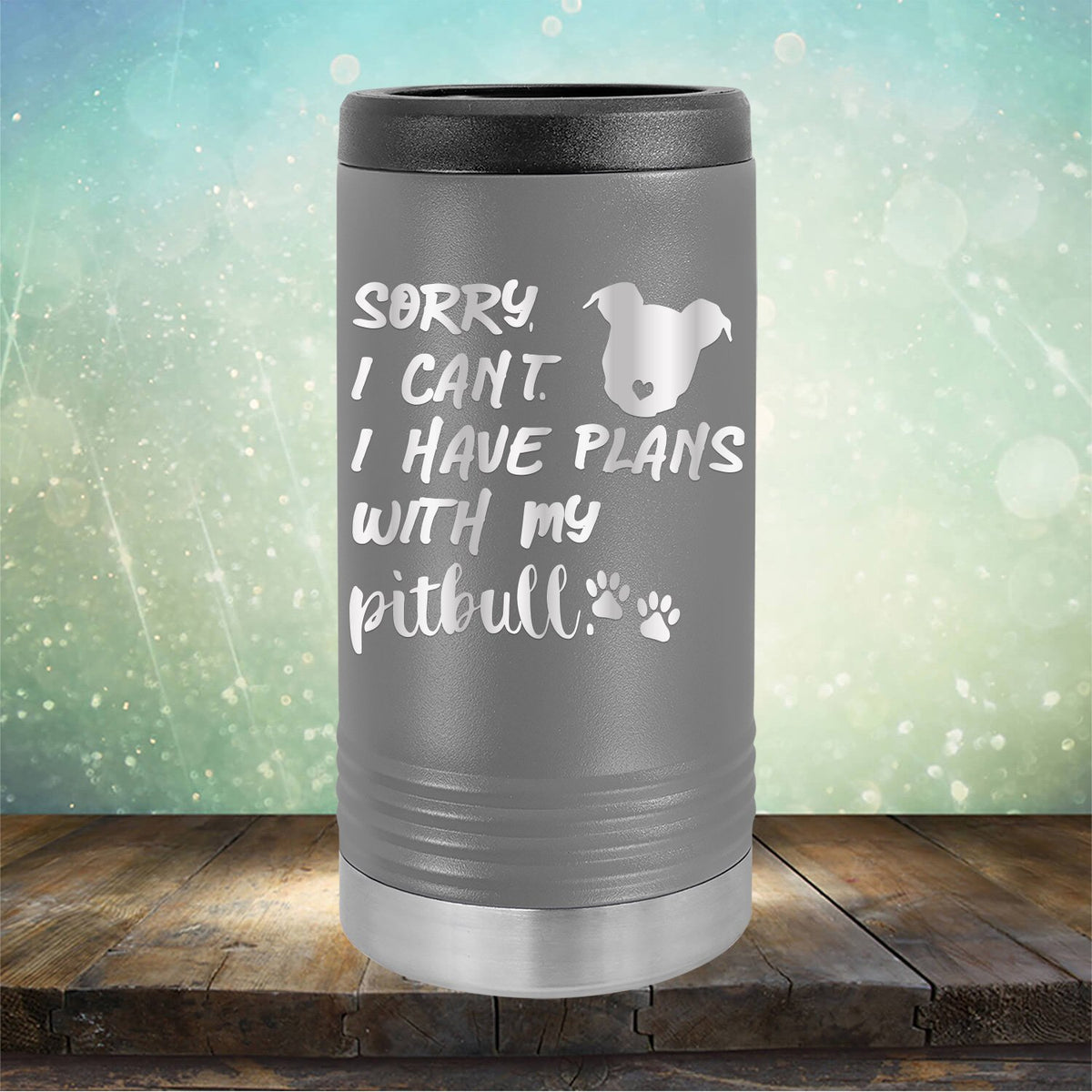 Sorry I Can&#39;t I Have Plans with My Pitbull - Laser Etched Tumbler Mug