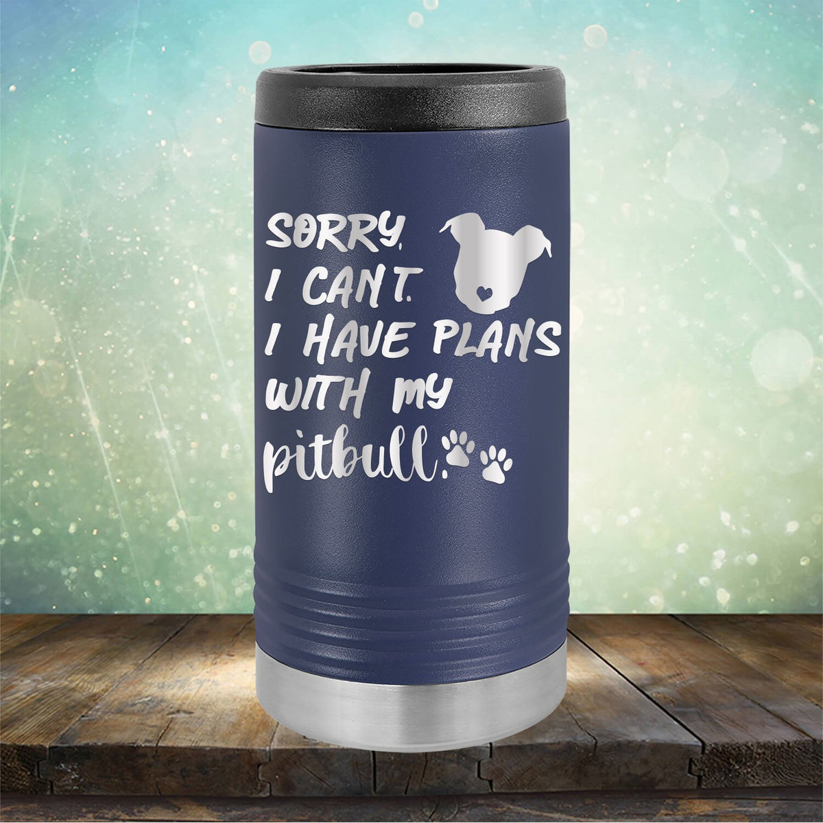 Sorry I Can&#39;t I Have Plans with My Pitbull - Laser Etched Tumbler Mug