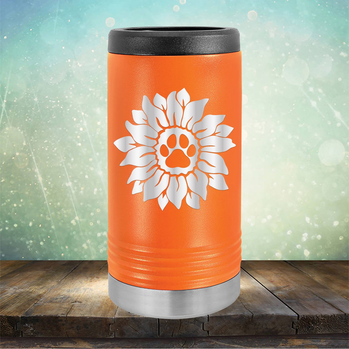 Dog Paw Sunflower - Laser Etched Tumbler Mug