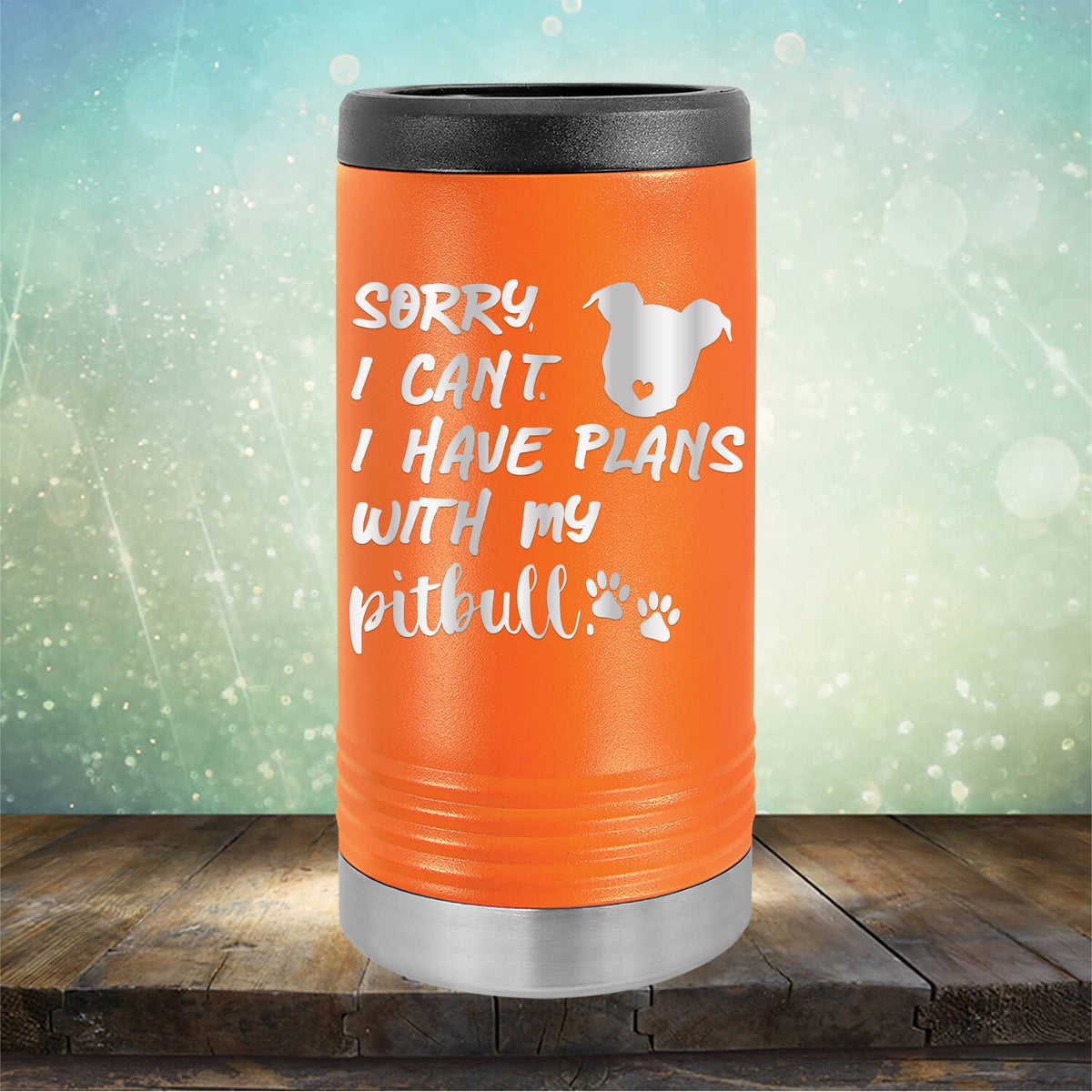 Sorry I Can&#39;t I Have Plans with My Pitbull - Laser Etched Tumbler Mug