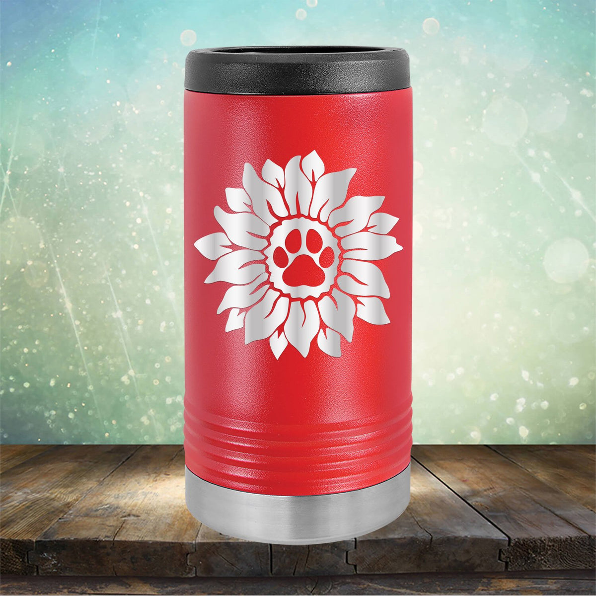Dog Paw Sunflower - Laser Etched Tumbler Mug
