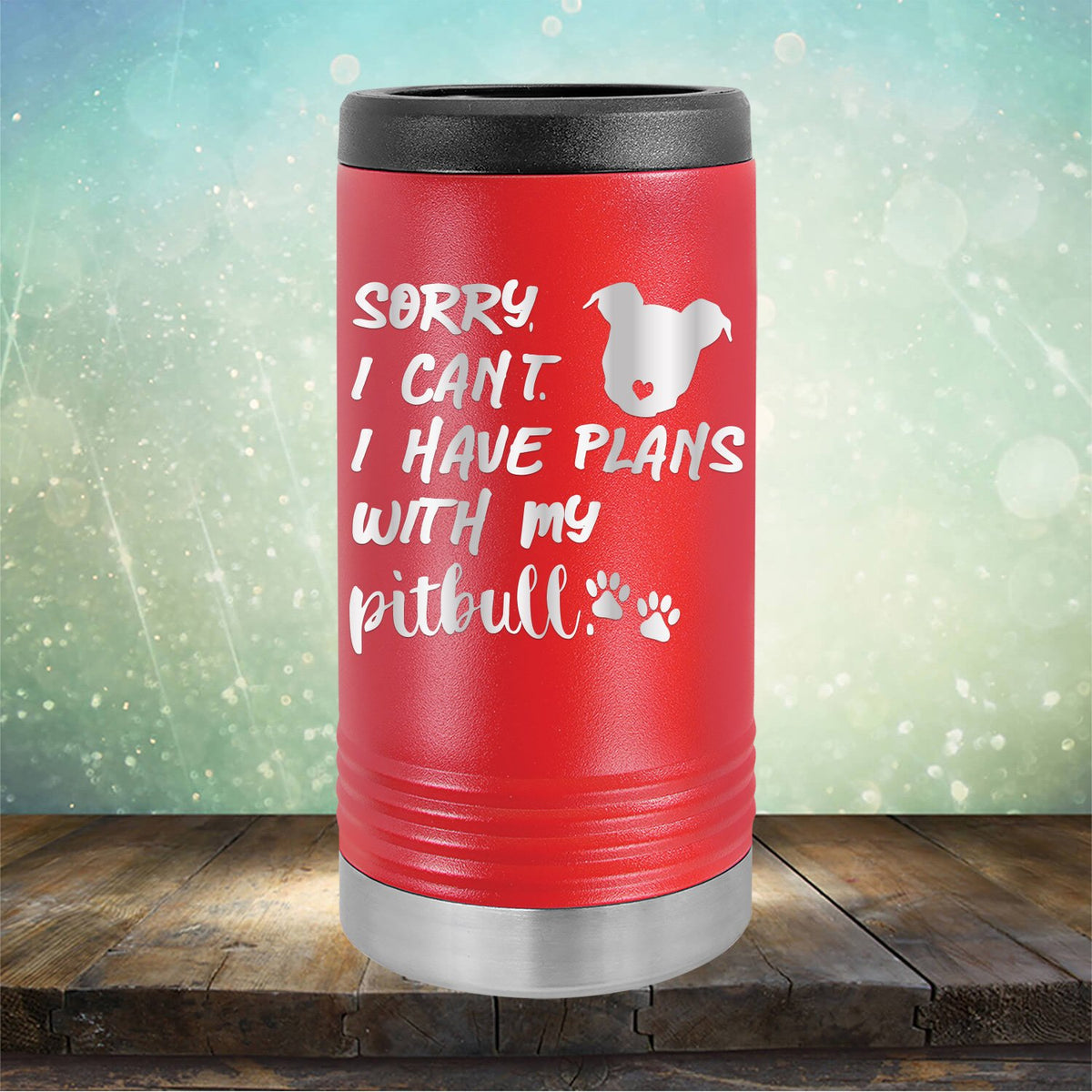 Sorry I Can&#39;t I Have Plans with My Pitbull - Laser Etched Tumbler Mug