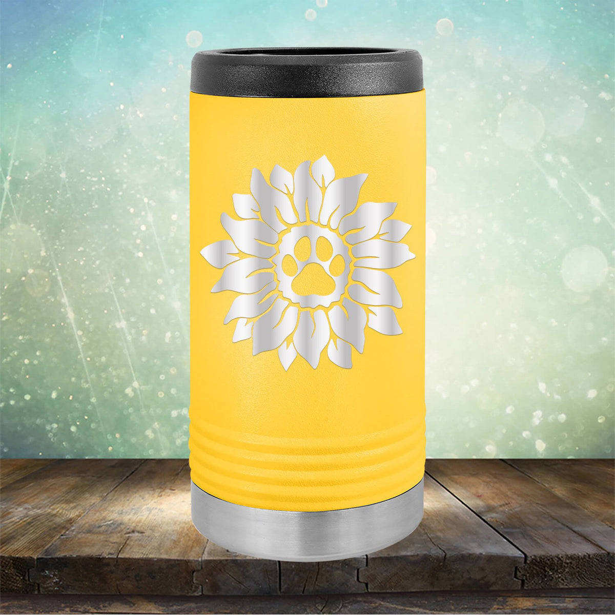 Dog Paw Sunflower - Laser Etched Tumbler Mug