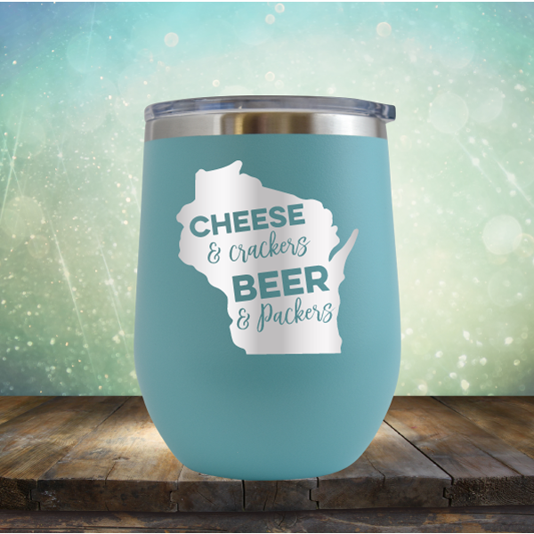 Cheese &amp; Crackers Beer &amp; Packers - Stemless Wine Cup