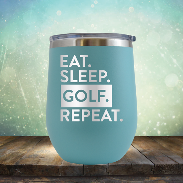 Eat Sleep Golf Repeat - Stemless Wine Cup