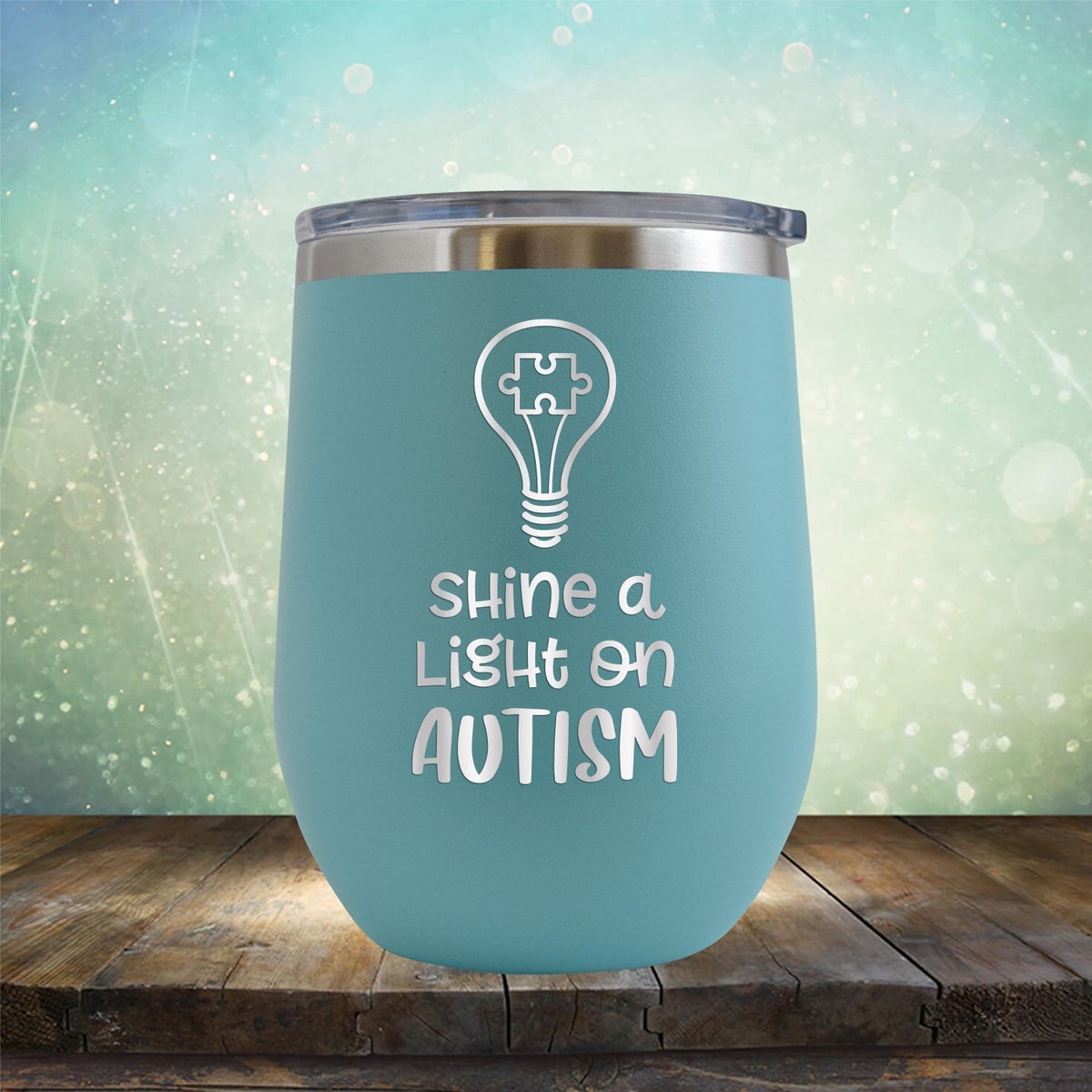 Shine A Light on Autism - Wine Tumbler