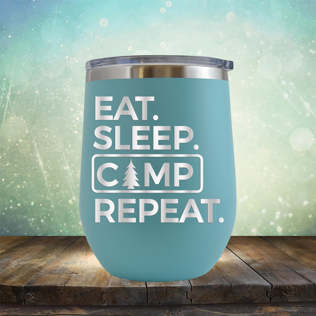 Eat Sleep Camp Repeat - Wine Tumbler