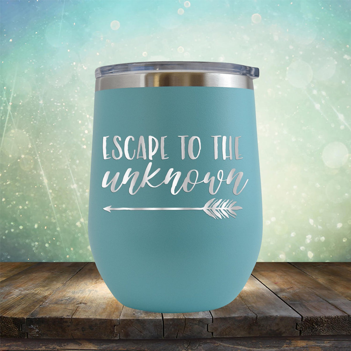 Escape to The Unknown - Stemless Wine Cup