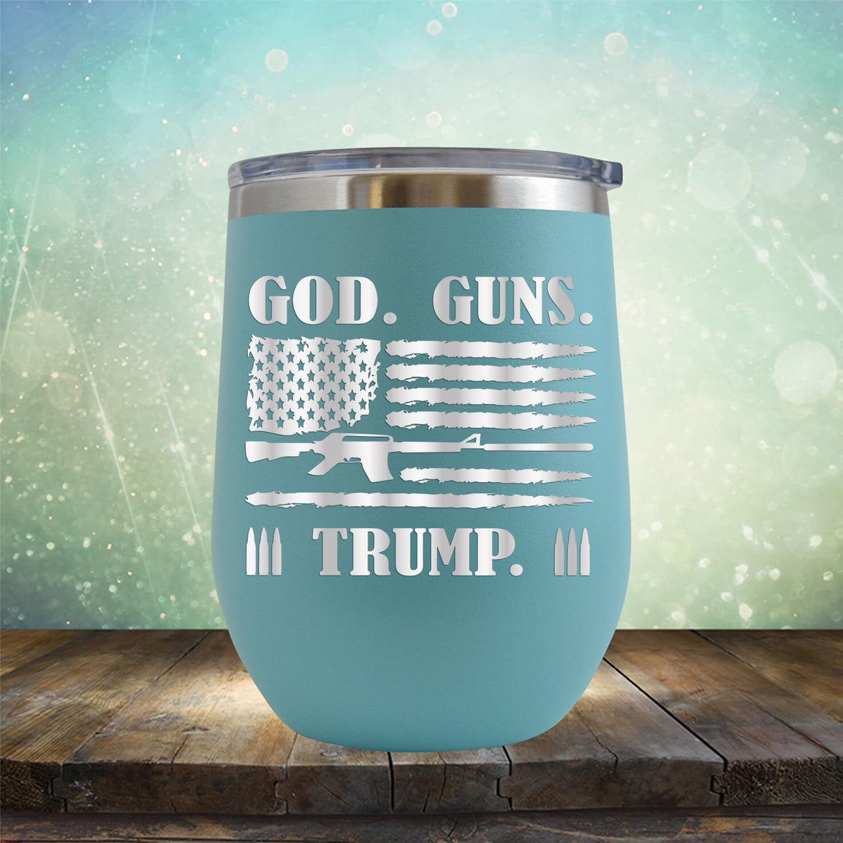 God Guns & Trump - Stemless Wine Cup