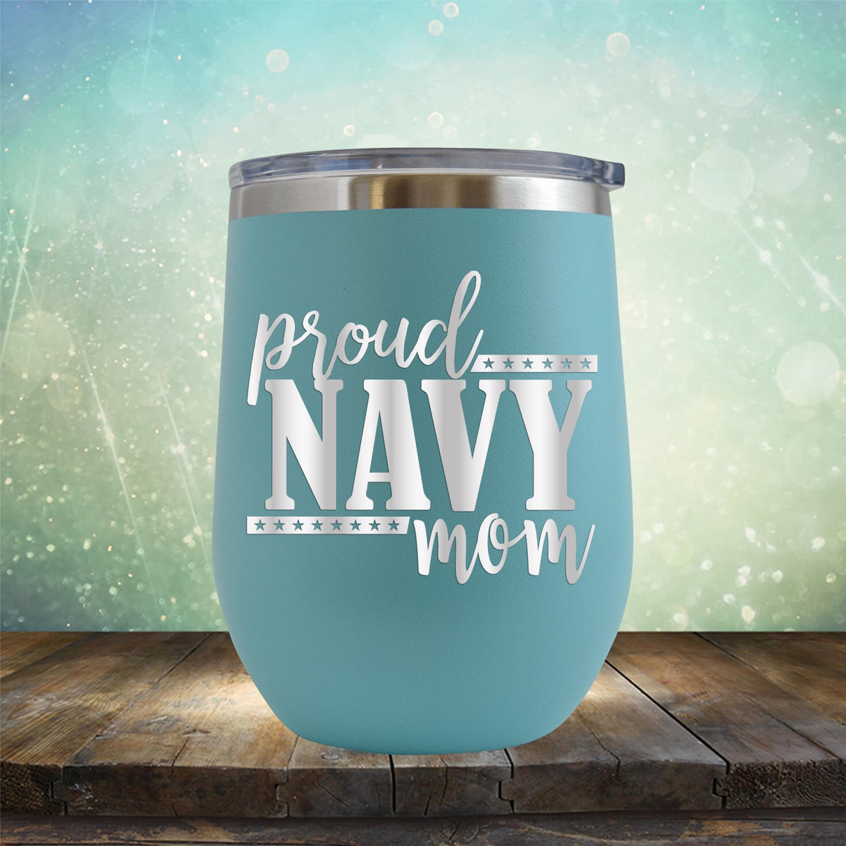 Proud Navy Mom - Stemless Wine Cup