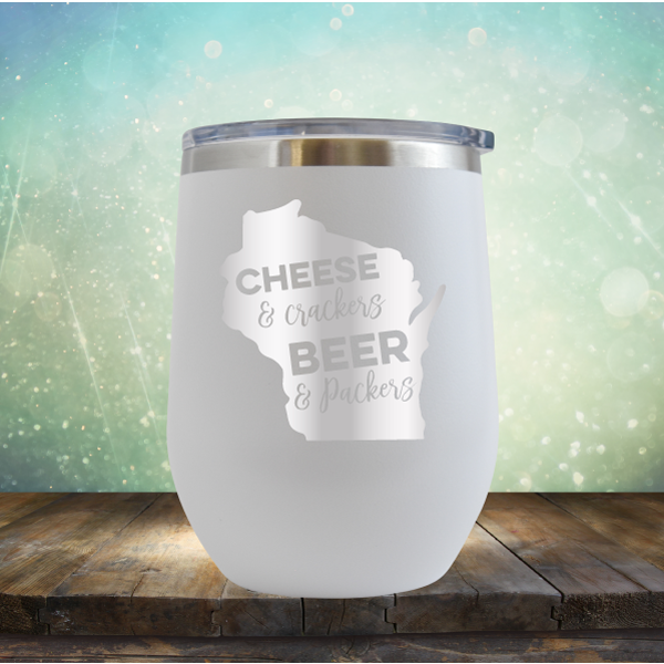 Cheese &amp; Crackers Beer &amp; Packers - Stemless Wine Cup