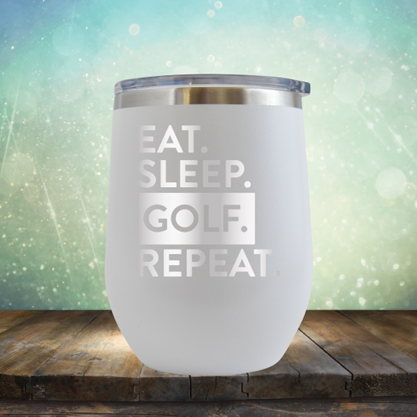 Eat Sleep Golf Repeat - Stemless Wine Cup