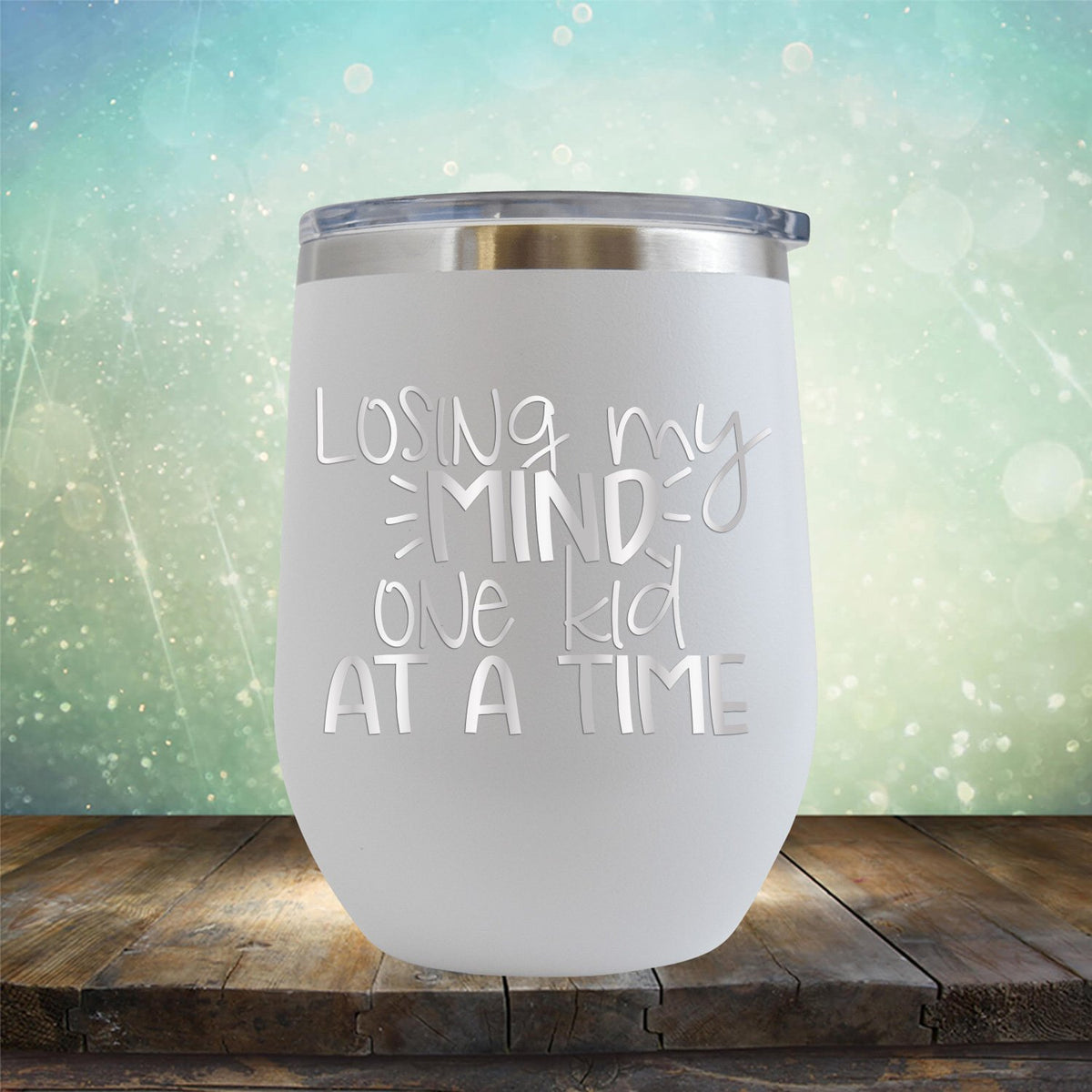 Losing My Mind One Kid At A Time - Stemless Wine Cup