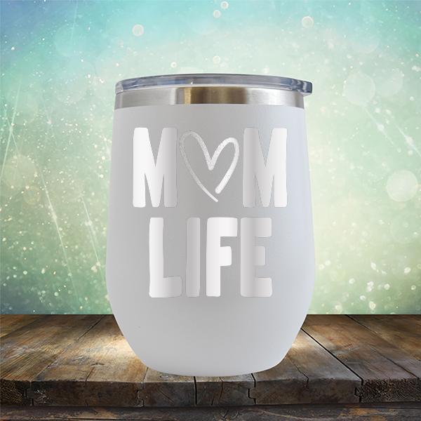 Mom Life with Heart - Stemless Wine Cup