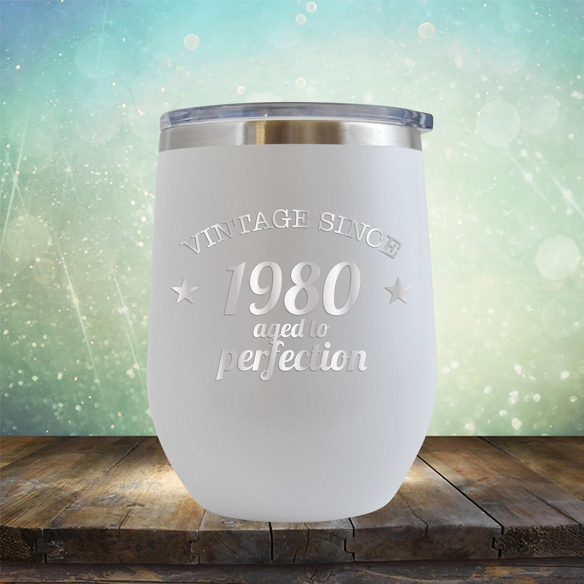 Vintage Since 1980 Aged to Perfection - Stemless Wine Cup