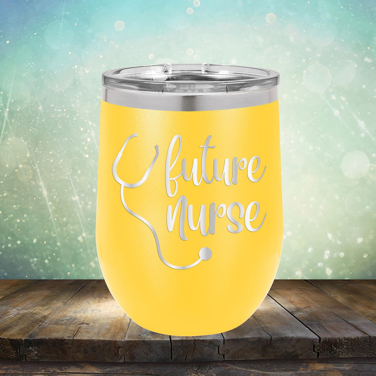Future Nurse with Stethoscope - Stemless Wine Cup