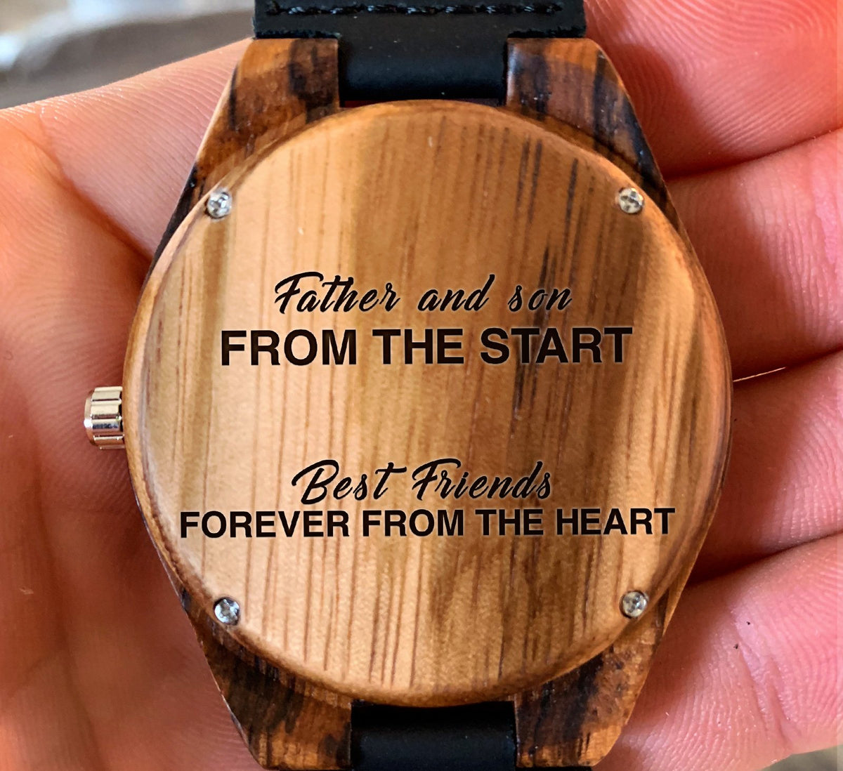 Father and Son from the Start Best Friends Forever Wooden Watch
