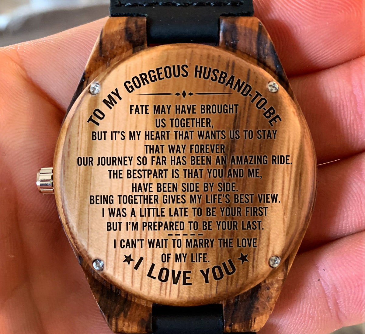 To My Fiance - Our Journey So Far Has Been An Amazing Ride - Wooden Watch